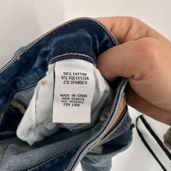 Ashley Mason Womens Distressed Skinny Leg Jeans Medium Blue Denim Patches Size 9 - Picture 8 of 13